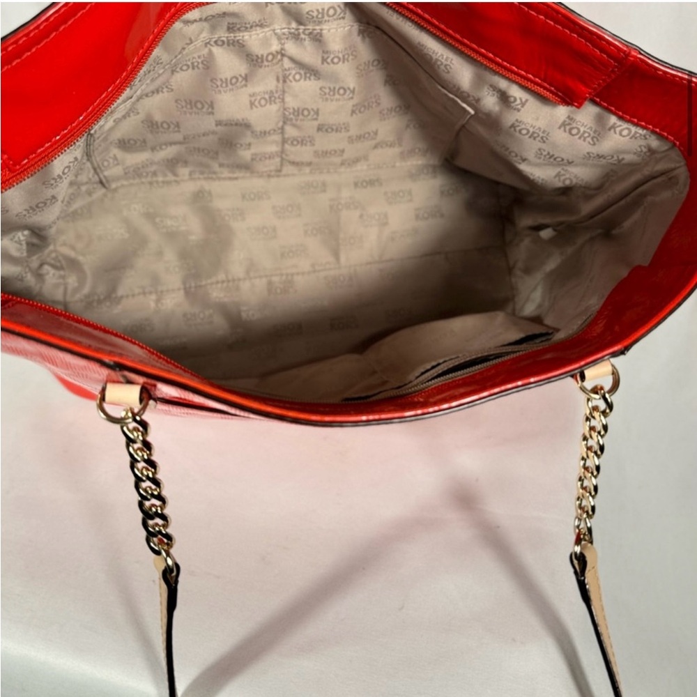 Michael Kors Patent Leather Red Tote Bag - Picture 11 of 11
